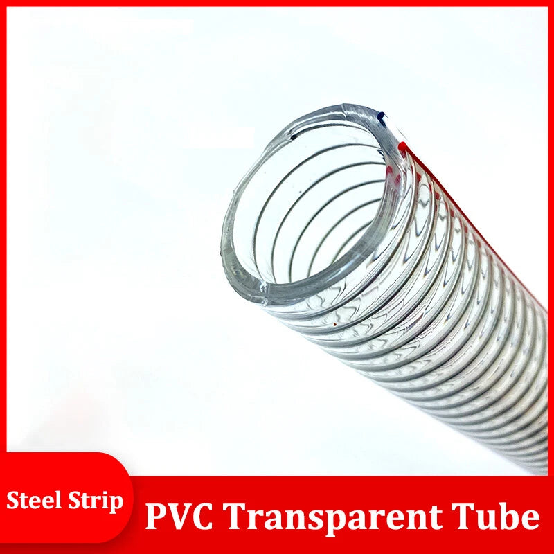 PVC Steel Wire Reinforced Clear Flexible Hose — Non-Toxic, Oil & Water Safe