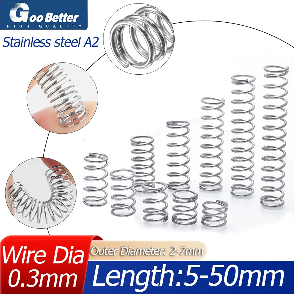 Compression Spring Wire Dia 0.3mm Pressure Small Stainless steel Micro Miniature