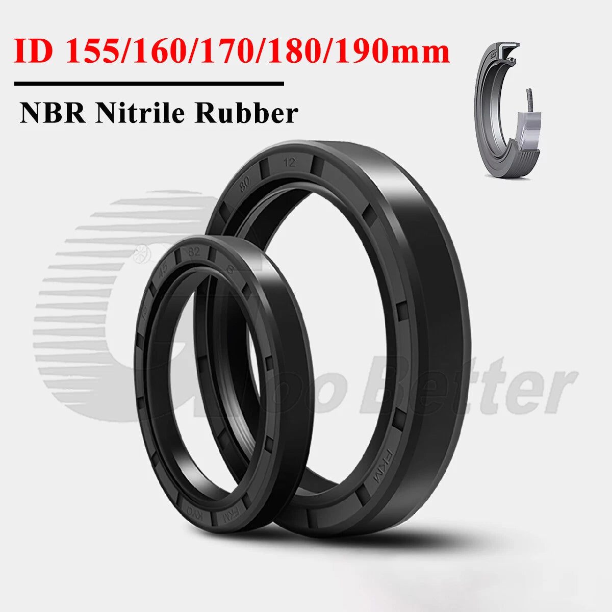 TC Skeleton Oil Seals ID 155–195mm | NBR Dual Lip Rotary Shaft Seal
