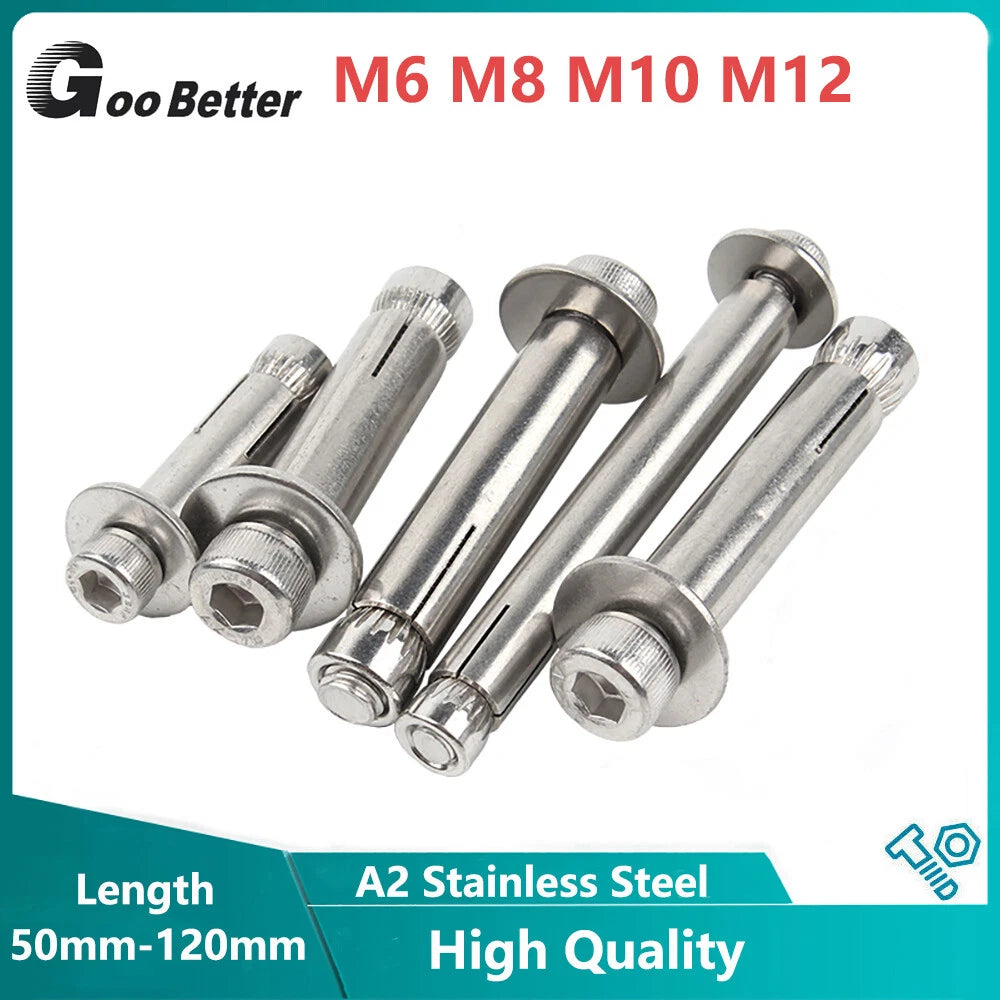 Stainless Steel Concrete Anchor Bolts — M6 M8 M10 M12 Socket Expansion Bolts for Masonry