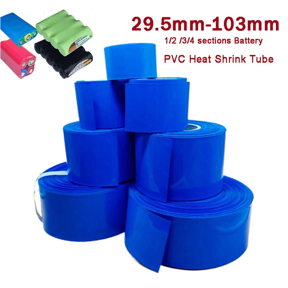 Blue PVC Heat Shrink Tubing for 18650 Battery Packs — Single to 4 - Cell - HomeDIYer
