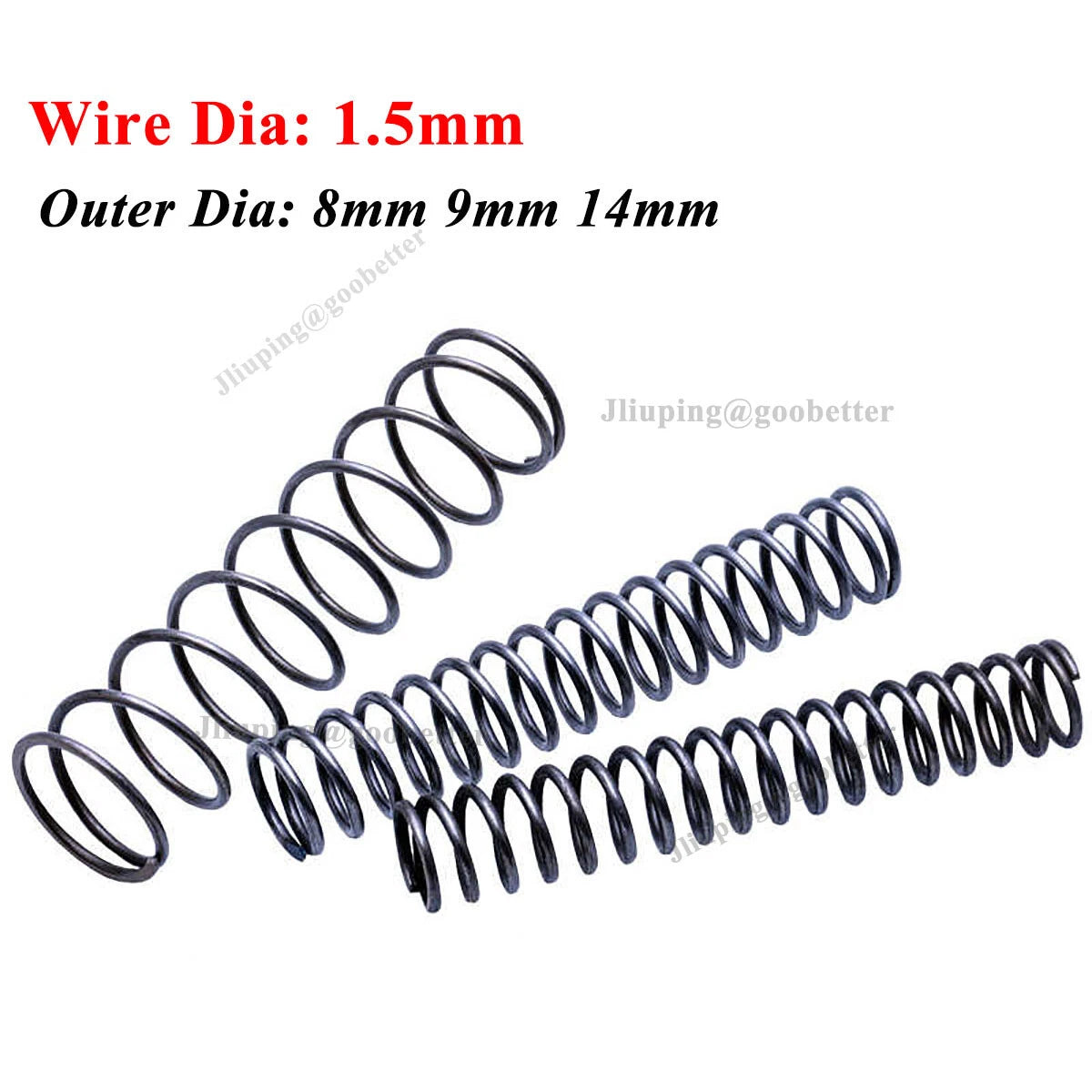 Compression Spring Wire Dia 1.5mm OD 8/9/14mm Spring Steel Pressure Coil Springs
