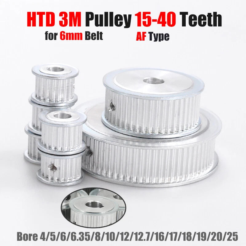 HTD3M Timing Pulley 15-40 Teeth Synchronous Wheel 6mm Belt Width 4mm-15mm Bore