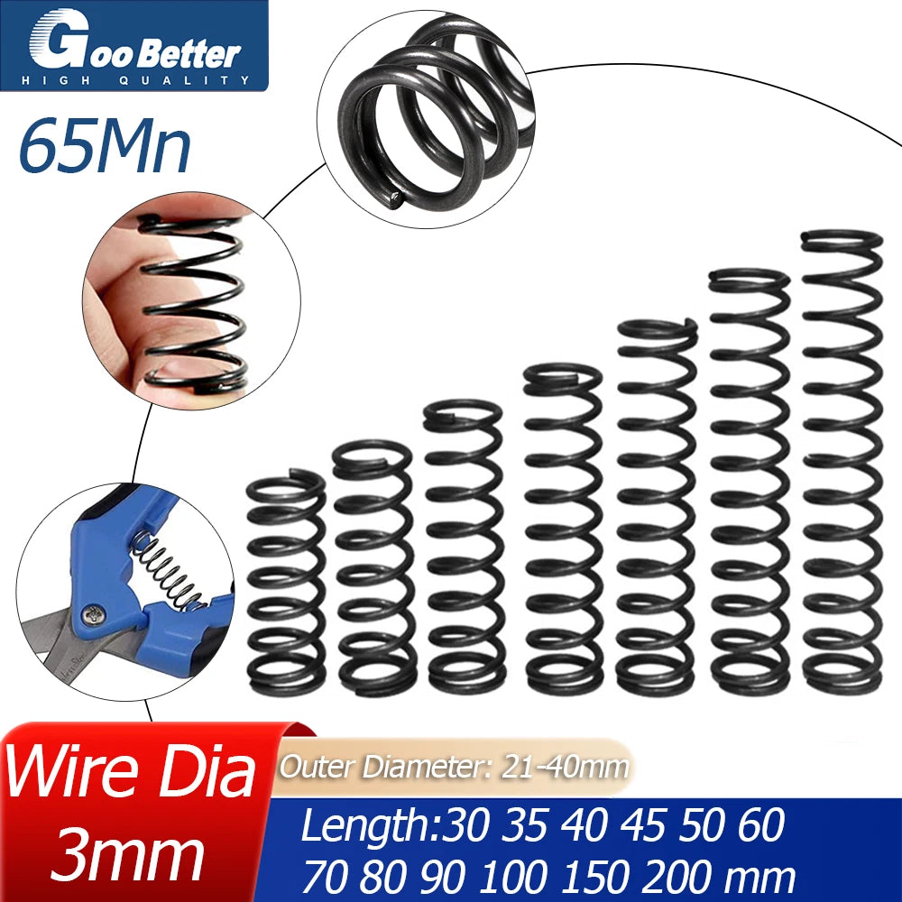 Compression Spring Wire Dia 3mm 65Mn Various Size Pressure Small Spring Coil