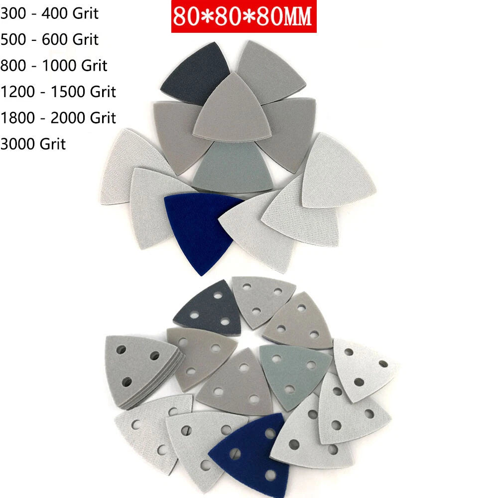 80mm Wet & Dry Mouse Foam Sanding Sheets Sponge Sander Sandpaper Pads P300-P3000