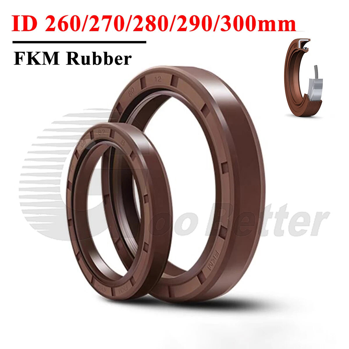 TC Oil Seal 260-300mm ID FKM Dual Lip Rotary Shaft Skeleton Seal