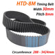 HTD-8M Rubber Timing Belt 30mm Wide – Closed Loop, 288mm to 3424mm Circumference