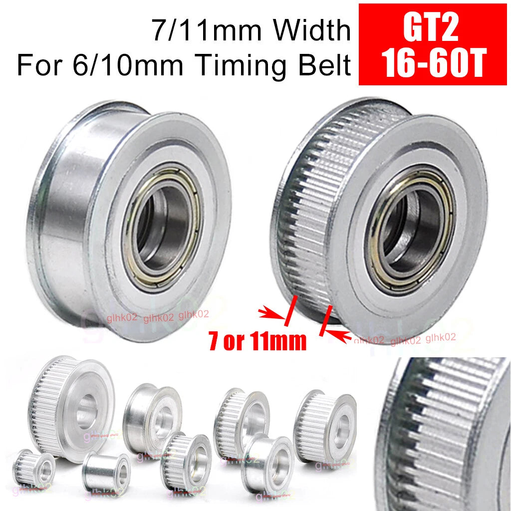 GT2 6 10mm Timing Belt Idler Pulleys 16-60 Teeth 3-15mm Bore For 3D Printer CNC