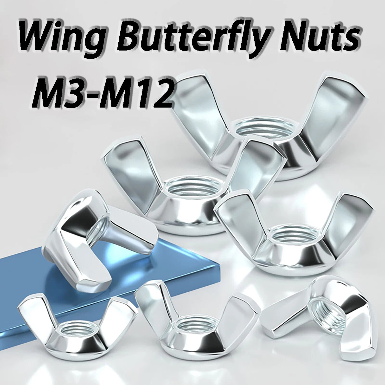 M3 M4 M5 M6 M8 M10 M12 Zinc Wing Butterfly Nuts to Fit Bolts Screws DIN 315