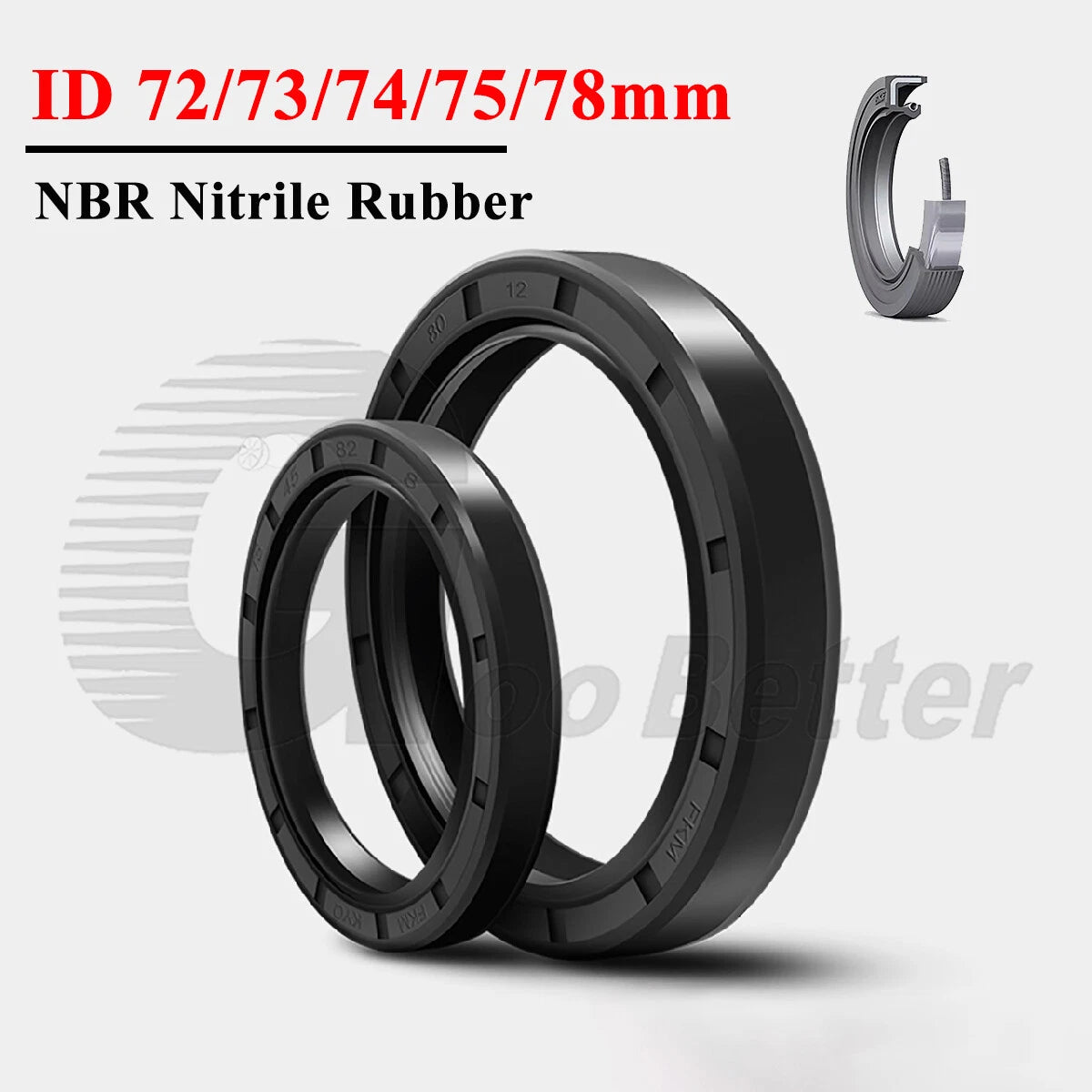 TC Skeleton Oil Seal ID 72–78mm | NBR 70 Dual Lip Rotary Shaft Seal Ring