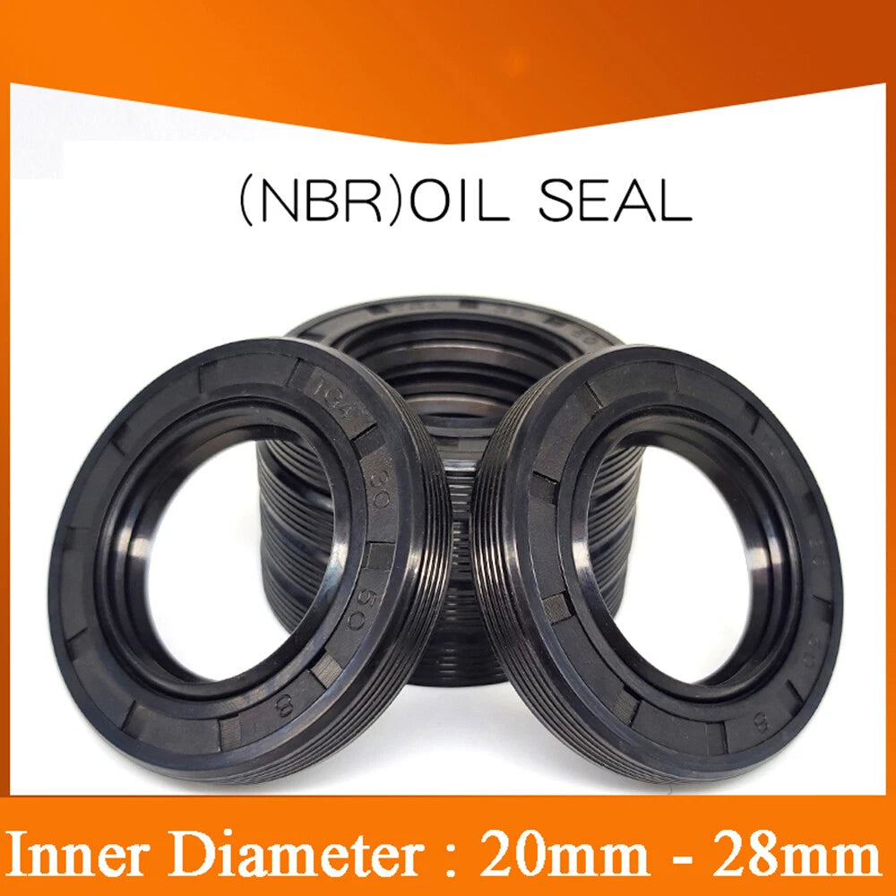 TC Oil Seal NBR Nitrile Rubber Double Lip Rotary Shaft Seal — 10-Pack