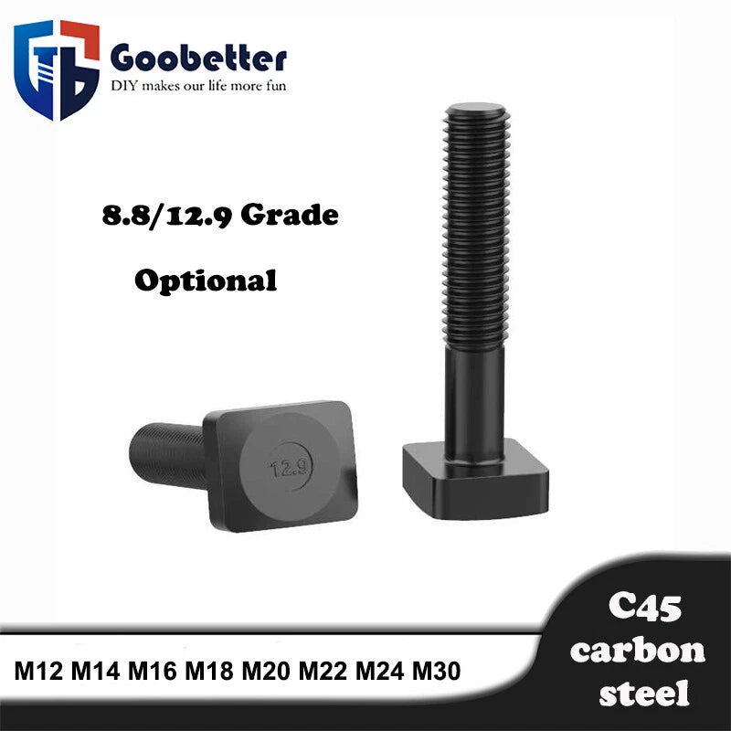T-Slot Bolts T-Slot Screws Black 8.8-12.9 Steel M12 M14 M16 M18 M20 M24 M30
