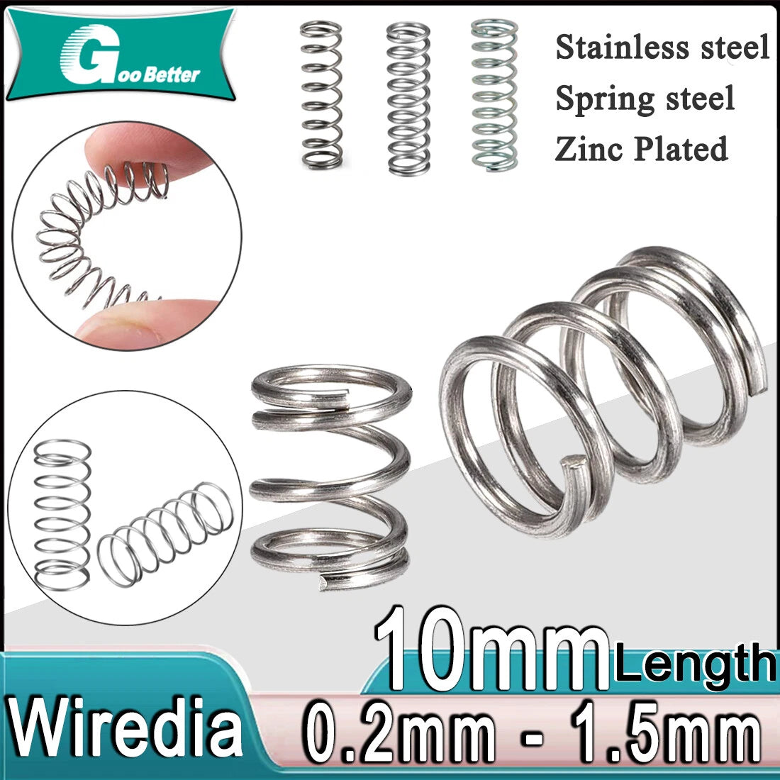 Compression Spring Various Size 1.5 - 25mm Diameter & 10mm Length Pressure Small
