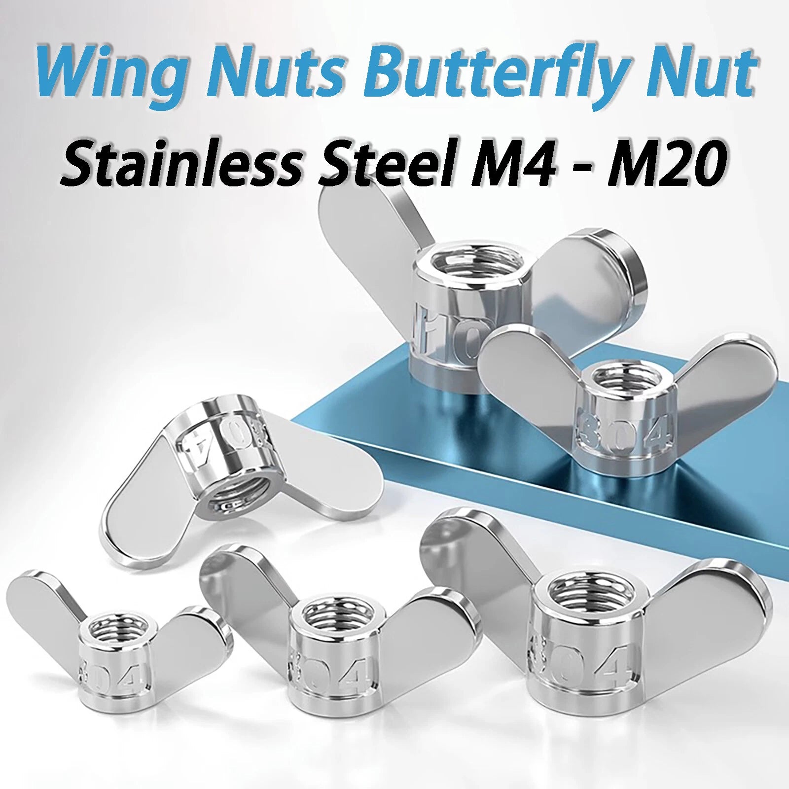Wing Nuts A2 Stainless Steel Butterfly Nut to Fit Bolts & Screws M4 M5 M6 - M20