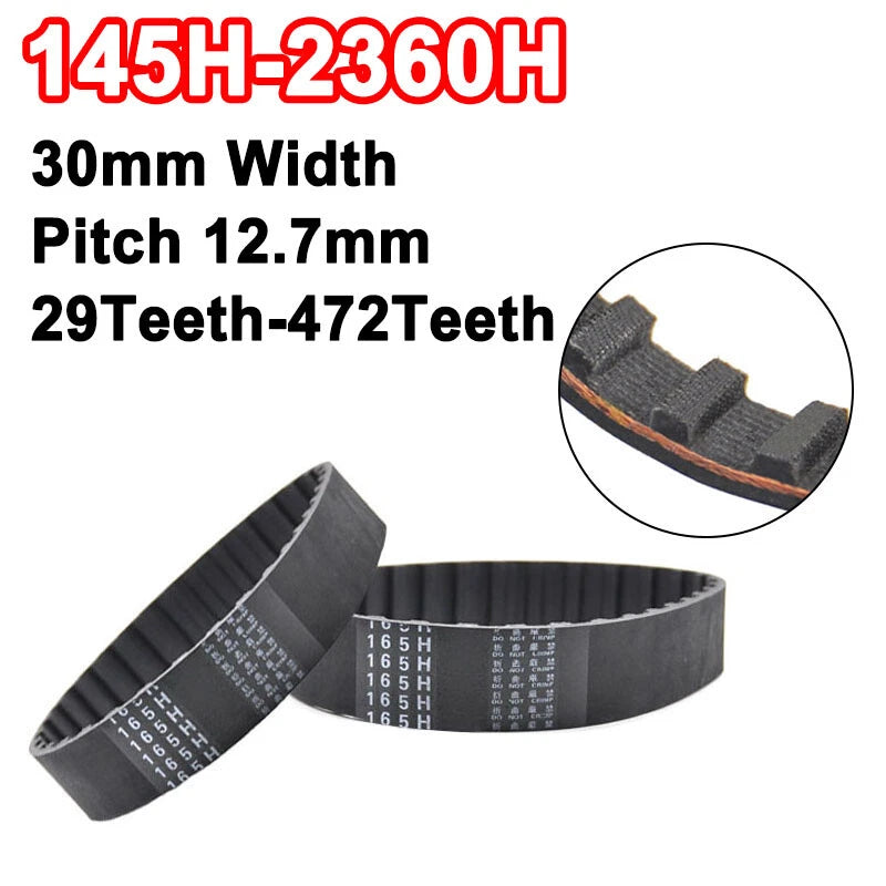 H Timing Belt Closed Loop — 30mm Wide, 12.7mm Pitch, 29 to 472 Teeth