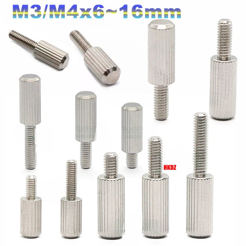 303 Stainless Steel Knurled Thumb Screws With Small Head M3/M4x6~16mm Hand Screw