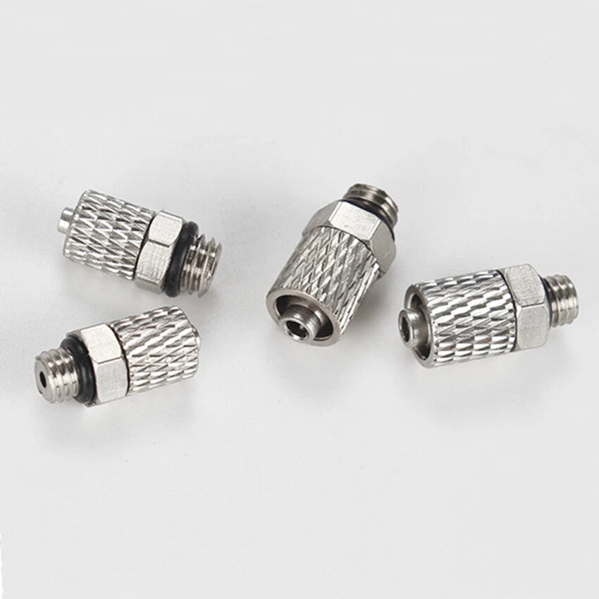 Pneumatic Straight Hose Fitting — Male Thread Push-In Connector (3mm–6mm OD)