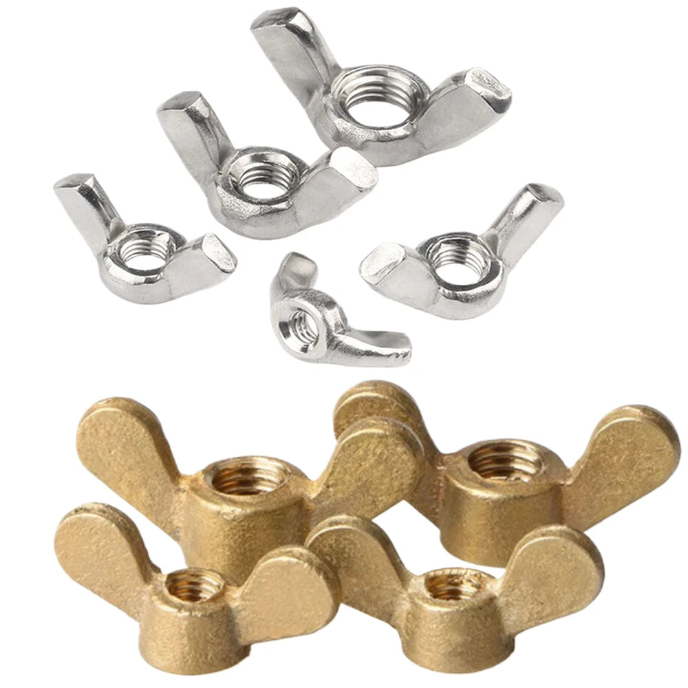 M3-M12 Brass / Stainless Steel Wing Nuts Butterfly Nuts To Fit Bolts And Screws