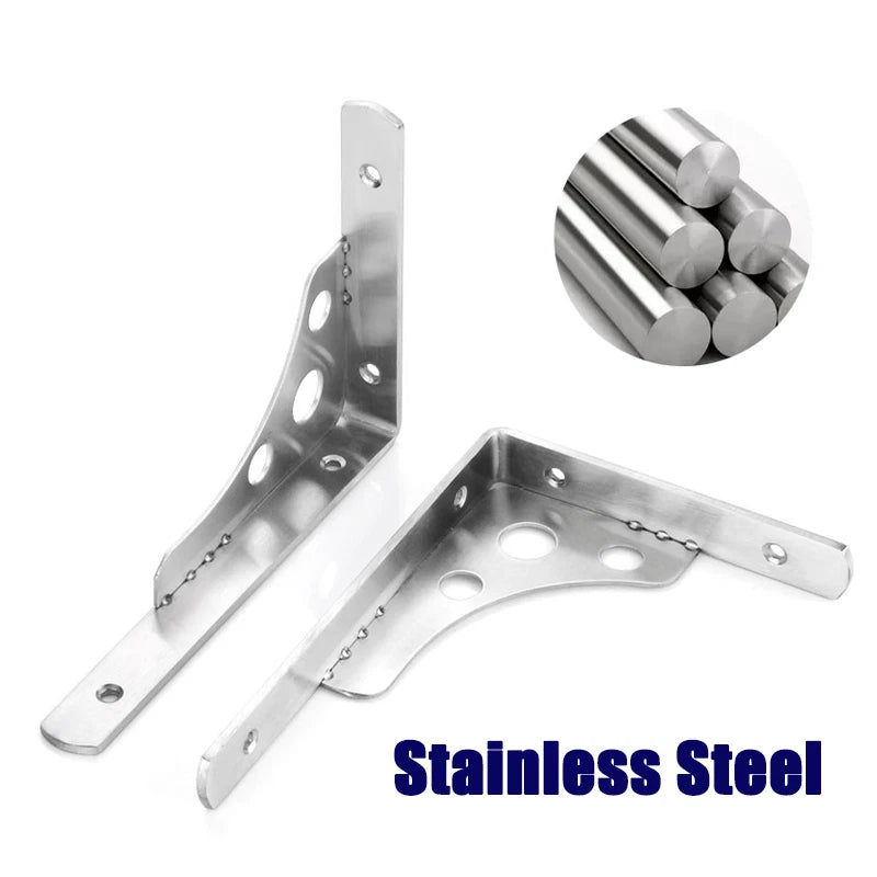 Stainless Steel Wall Mount Shelf Bracket Triangular Support Bookshelf/Storage