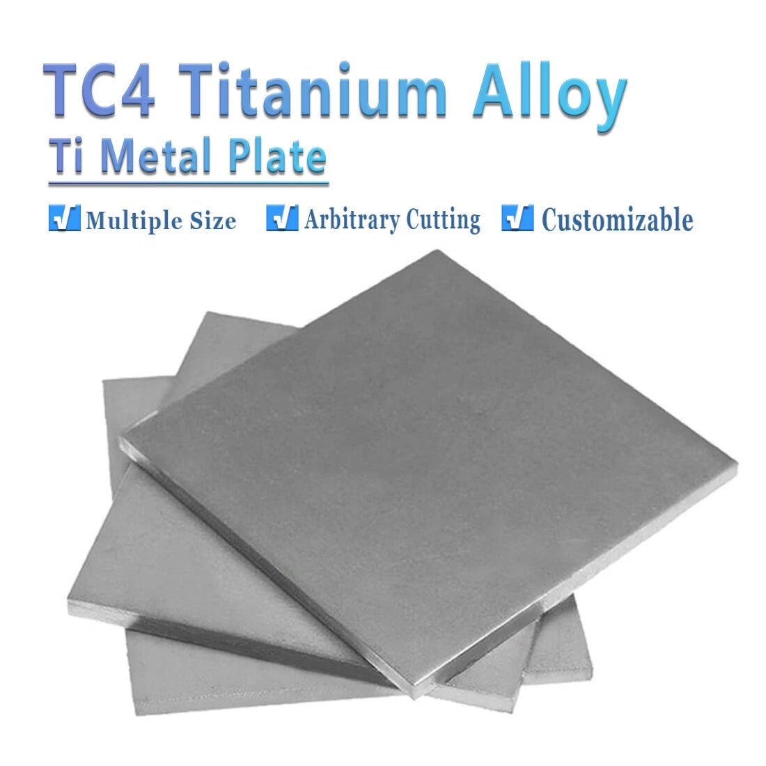 TC4/GR5 Titanium Plate Panel Sheet 0.5/0.8/1/1.2/1.5/2~5mm Thick Ti Metal Plate