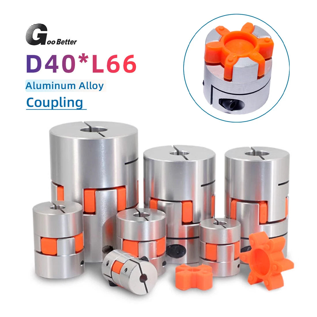 D40L66 Aluminum Flexible Beam Helical/Spider Shaft Stepper CNC Motor Coupling