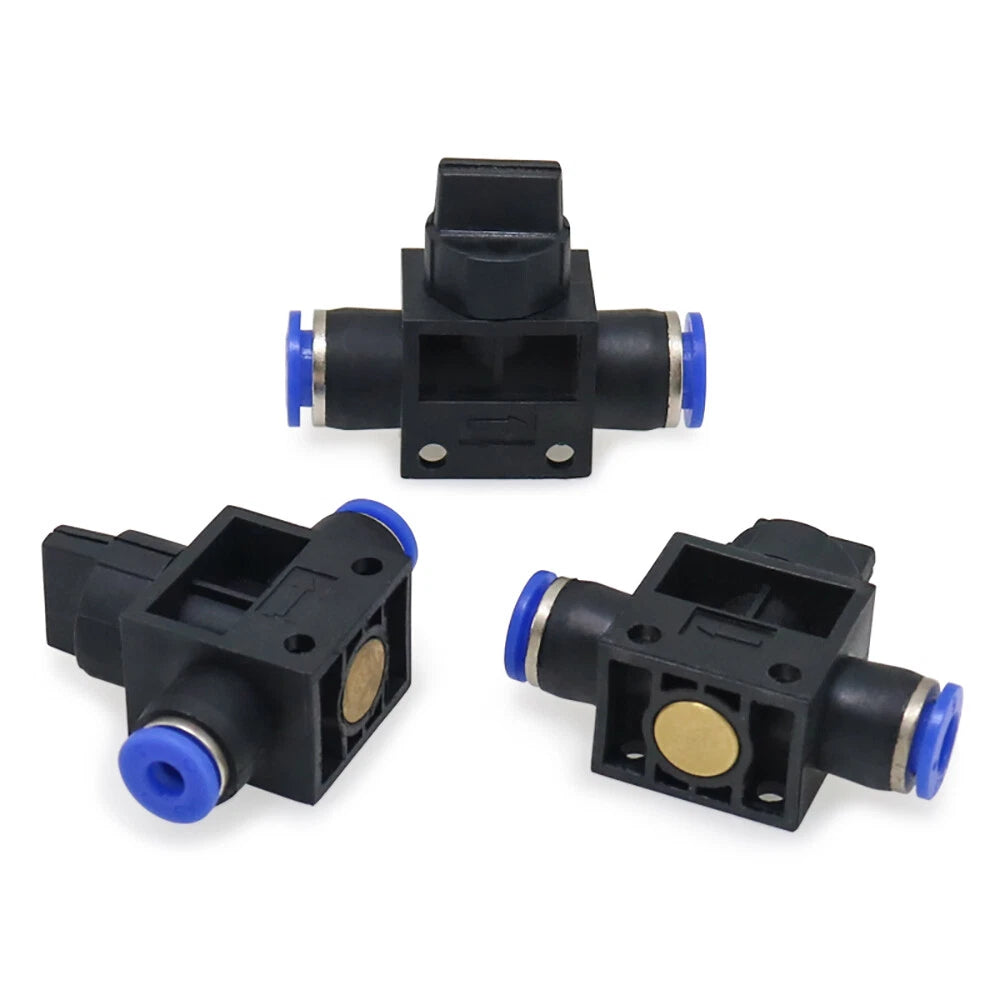 HVFF Pneumatic Hand Valve T-Joint 2-Way Push-In Hose Fitting