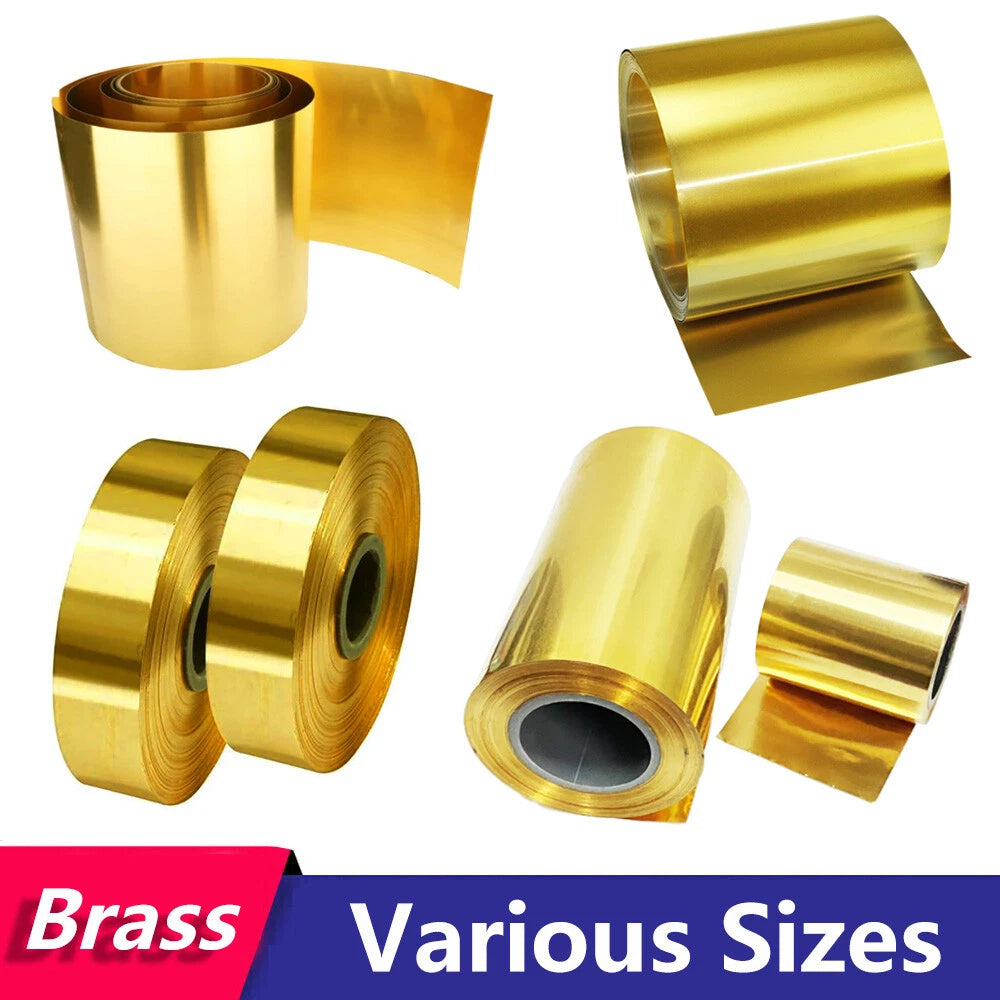 Thin Brass Sheet Strip Roll Metal Foil Shim Plate Thick 0.01mm-1mm Model Making