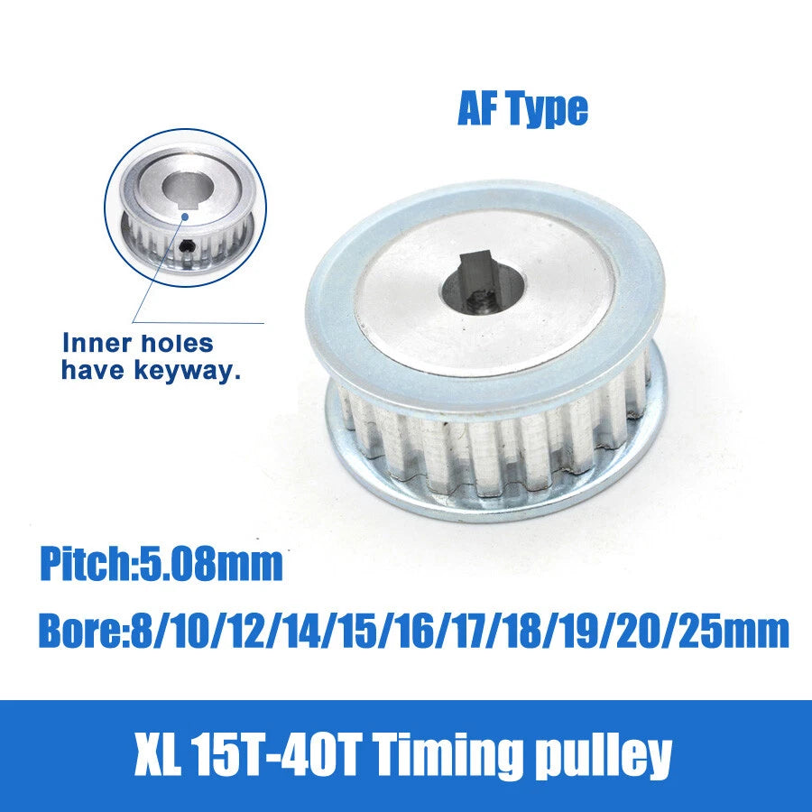Trapezoid 15-40Teeth XL Timing Pulley Keyway Bore 8/10/12/14/15/16/18/19/20/25mm