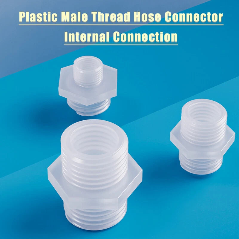 Plastic Male Thread Hose Connector — Internal Connection Tube Pipe Fitting