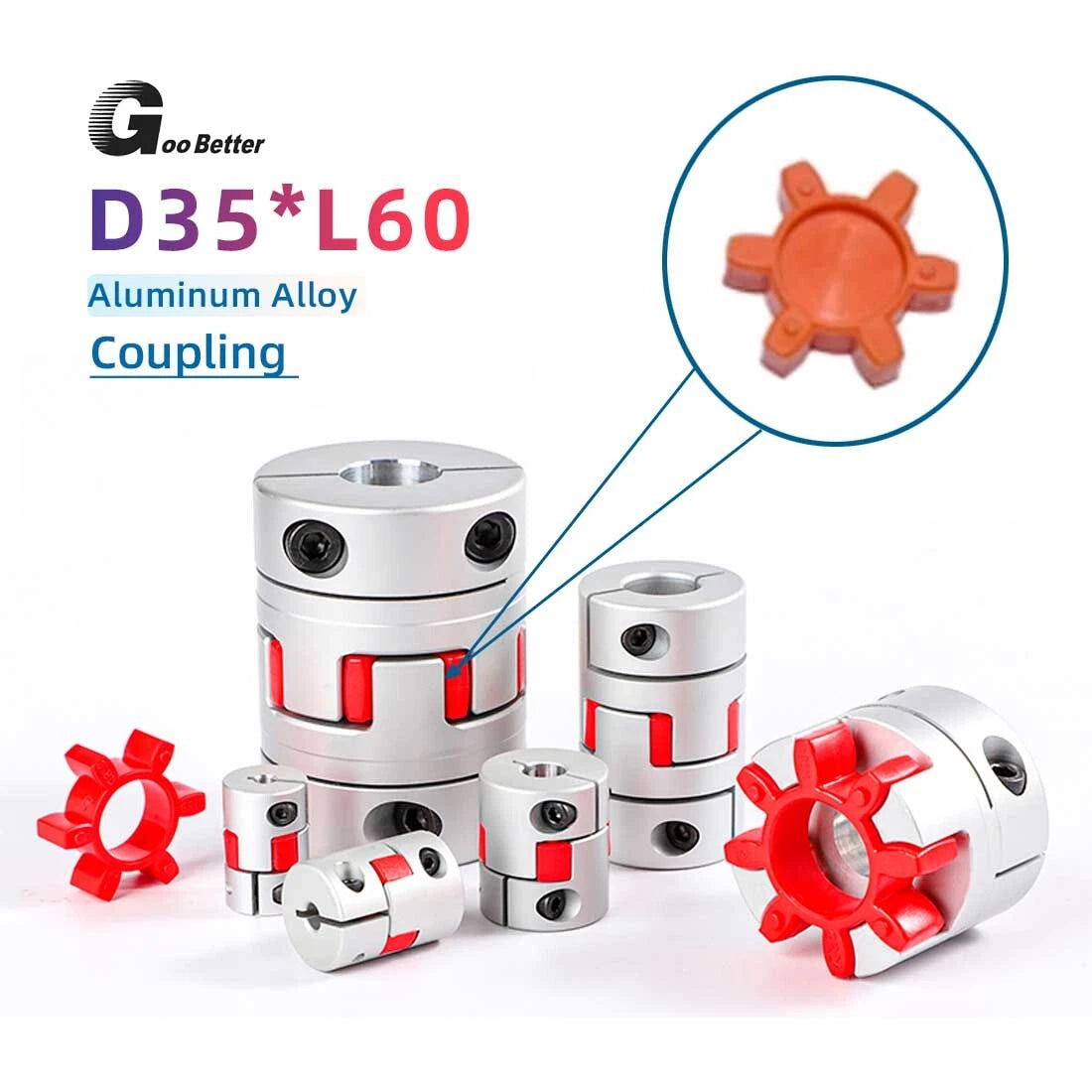 D35L60 CNC Shaft Coupler Flexible Plum Coupling Stepper Motor Jaw Spider 6-19mm