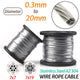 304 A2 Stainless Steel Wire Rope 0.3mm-20mm LIFTING METAL CABLE 7x7-7x19