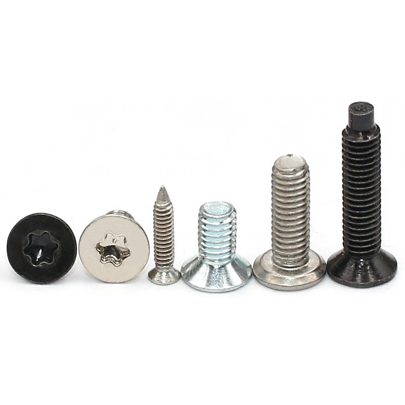 Torx Flat Head Machine Screws M1.6 M2 M2.5 M3 — T5 to T15, Multiple Finishes