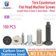 M3 Torx Flat Head Countersunk Machine Screws — Carbon Steel & Stainless Steel, Multi-Finish
