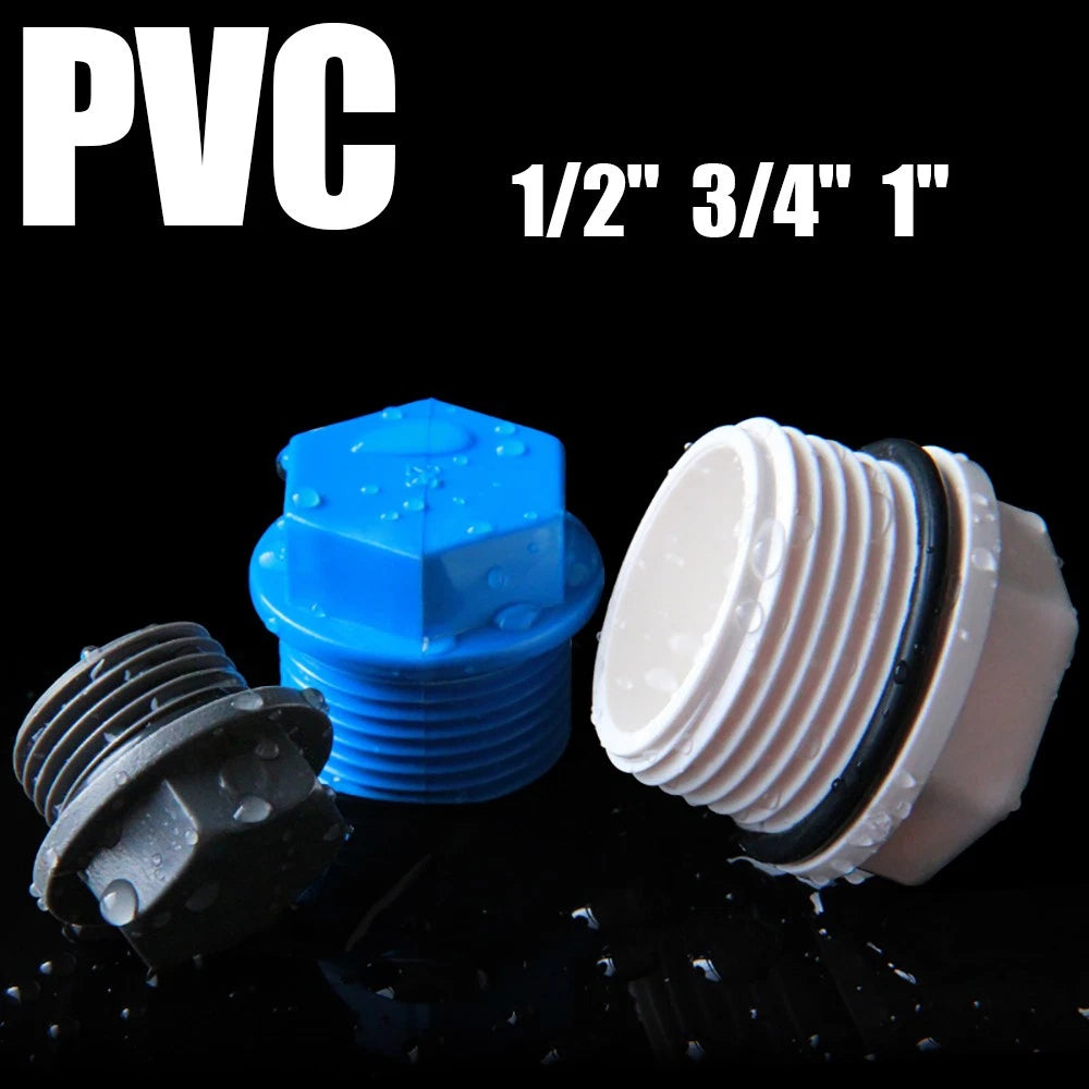 1 2" 3 4" 1" PVC Male Thread Water Supply Pipe Cap Stop End Lock Fittings Hex