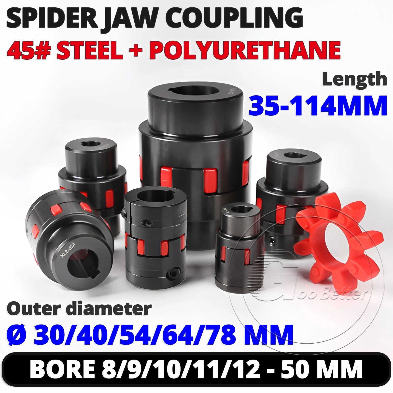 Shaft Coupling Flexible Steel Plum Spider Jaw Coupler Stepper Motor Connector
