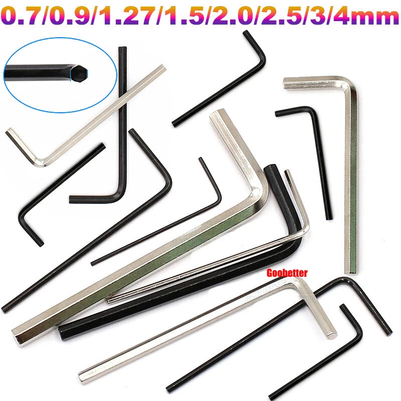Allen Keys Hex Wrenches 0.7/0.9/1.27/1.5/2.0/2.5/3/4mm Hexagonal Spanners L-Key
