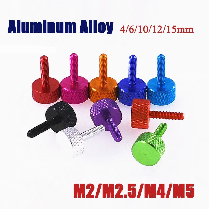 M2–M5 Aluminum Alloy Knurled Thumb Screws | Hand - Tightenable Knob Bolts | 4–15mm - HomeDIYer