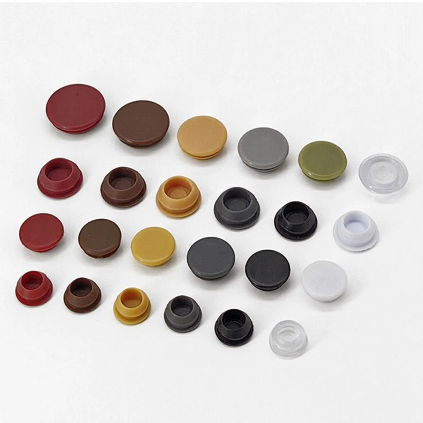 Plastic Screw Hole Cover Caps – Push Fit Furniture Plugs (8mm–18mm) – Multiple Colors
