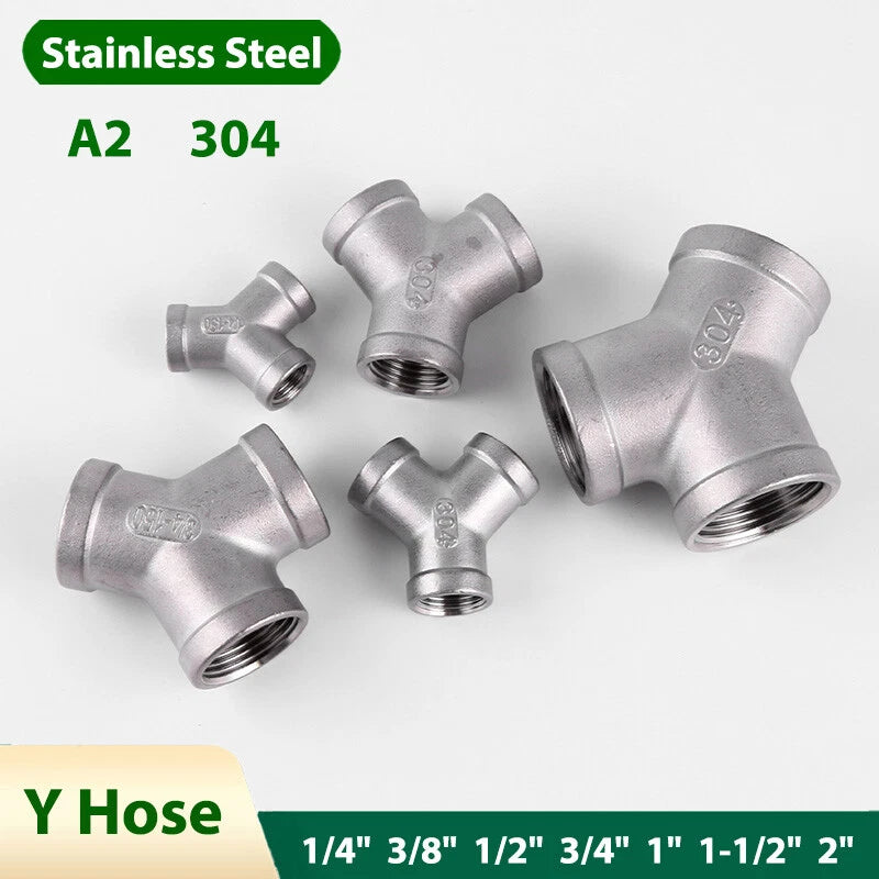 Y Hose Joiner Barbed Splitter — A2 Stainless Steel Hose Connector Fitting