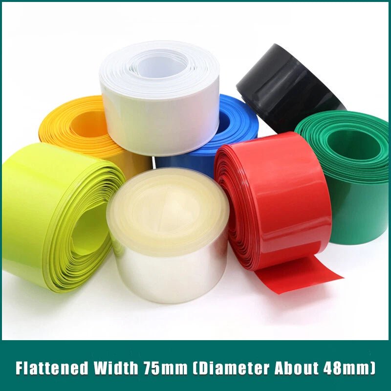 75mm PVC Heat Shrink Tubing for Battery Packs & Large Cable Bundles — Multicolor - HomeDIYer