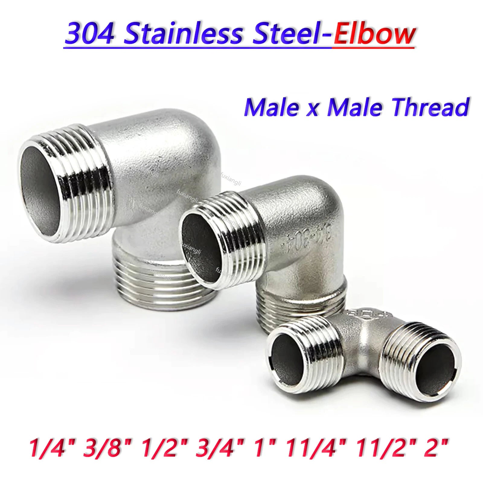 A2 Stainless Steel BSP Male Elbow Pipe Fitting — 1/4" to 2" Equal & Reducing