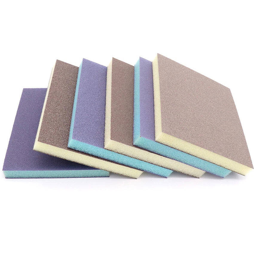 Flexible Double‑Sided Sanding Sponge Pads — P80 to P280 Grit Wet & Dry Foam Block for Contoured Surfaces