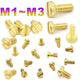 M1–M3 Brass Slotted Pan Head Machine Screws – DIN84, Flathead Drive, 2–10mm Lengths