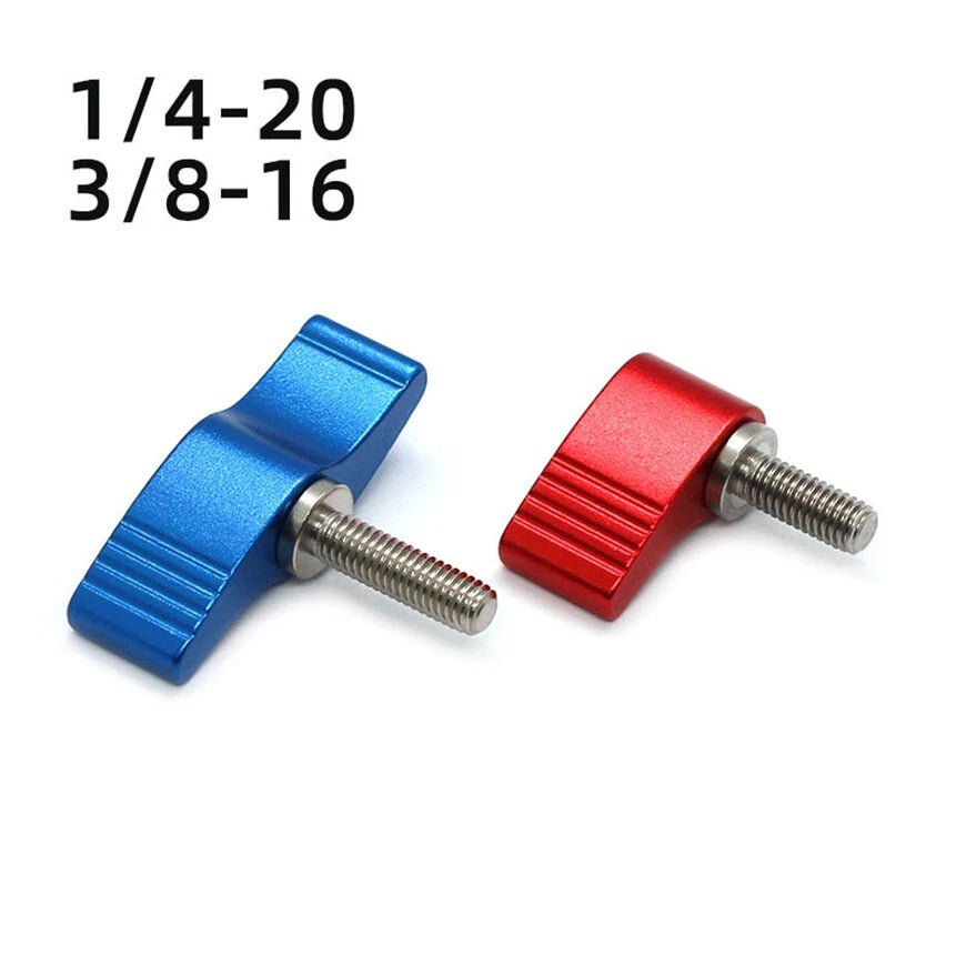 UNC 1/4" & 3/8" Thumb Screws – Single / Double Wing Hand Grip Bolts, Blue/Red/Black - HomeDIYer