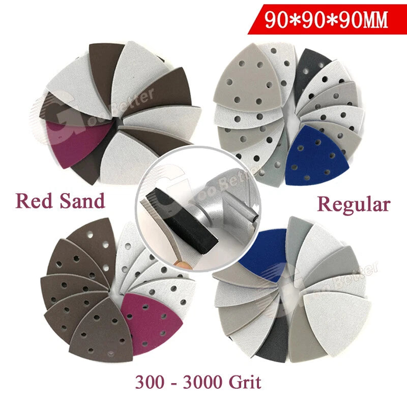 90*90*90mm Triangular Sponge Sandpaper Wet & dry Sanding Paper 300 -3000 grit