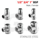 Stainless Steel Equal Tee BSP Pipe Fitting | 1/2" 3/4" 1" Female & Male Thread