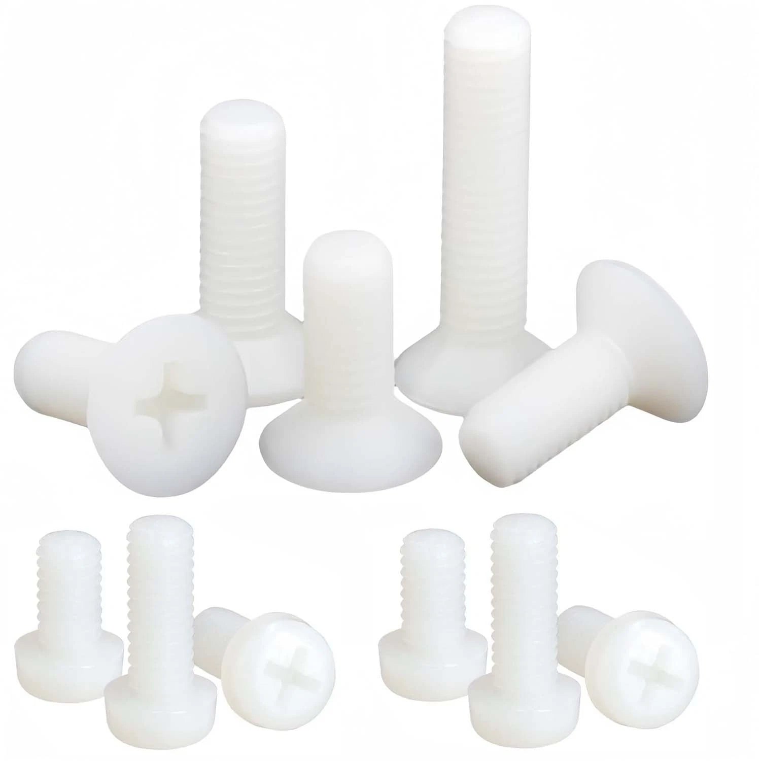 Nylon Phillips Machine Screws – Pan / Countersunk Head, Metric M3 M4, Electrical Insulating