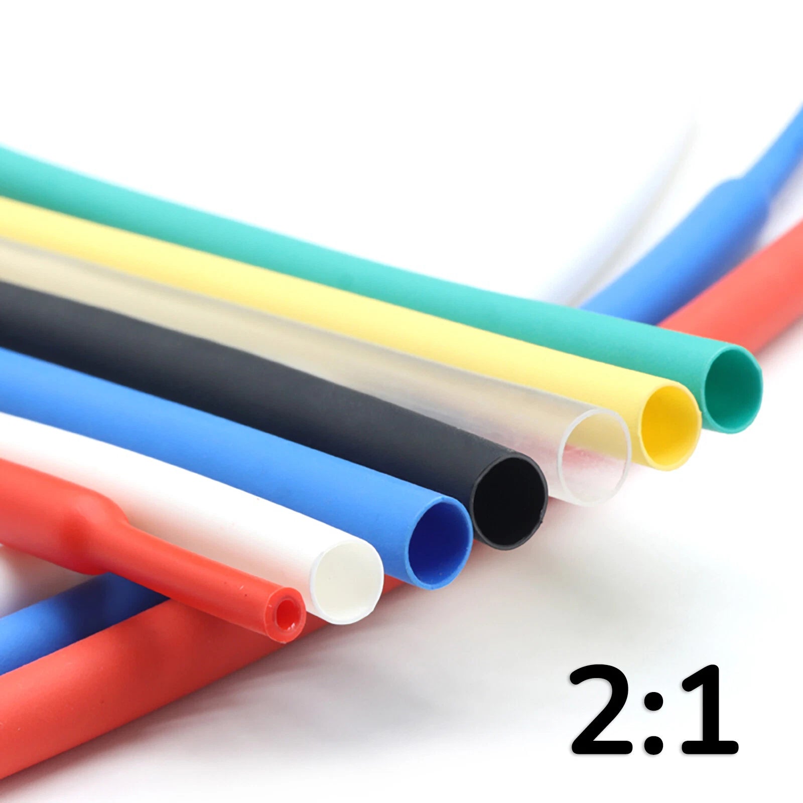 Heat Shrink Tubing 2:1 Ratio — 0.6mm to 100mm, Multiple Colors, Electrical Sleeving