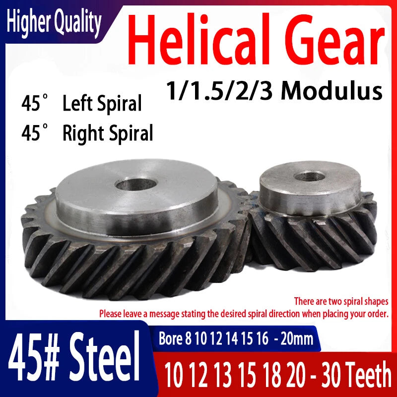 1/2/3 Mod Helical Gear With Step 45° Left Right Spiral Motor Transmission Gear