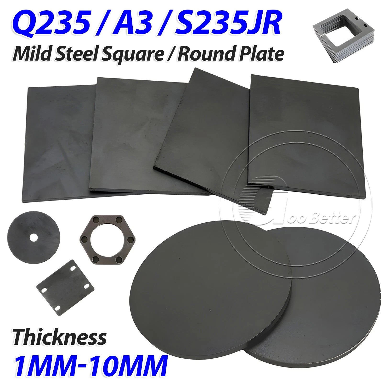 Q235 A3 S235JR Mild Steel Square/Round Plate Laser Cut Circle Sheet Plate Metal